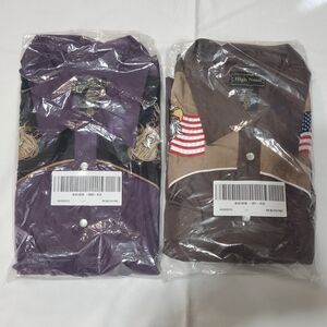 High Noon Men's Western Shirts - Embroidered Purple/Guitar and Brown/Flag/Eagle